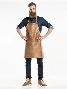 Bib Apron Regular Latzschürze Leder Bourbon Gold